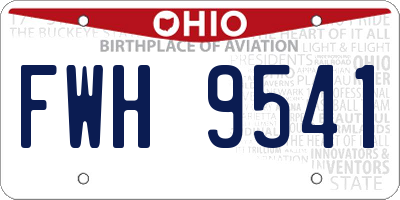 OH license plate FWH9541