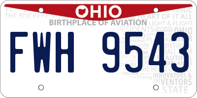 OH license plate FWH9543