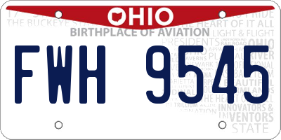 OH license plate FWH9545