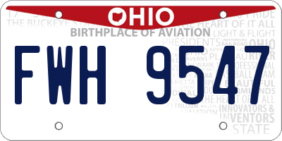 OH license plate FWH9547