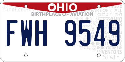 OH license plate FWH9549