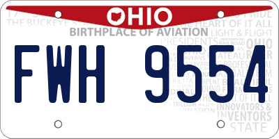 OH license plate FWH9554