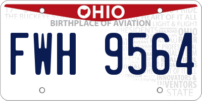 OH license plate FWH9564