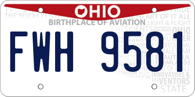 OH license plate FWH9581