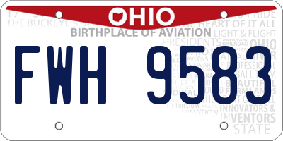 OH license plate FWH9583