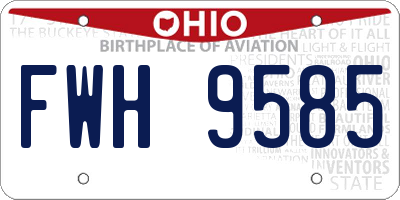 OH license plate FWH9585
