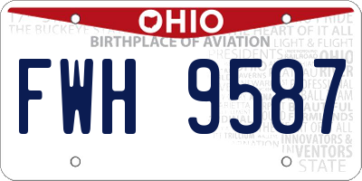 OH license plate FWH9587