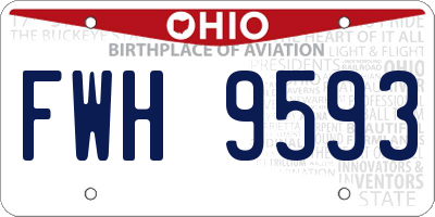 OH license plate FWH9593
