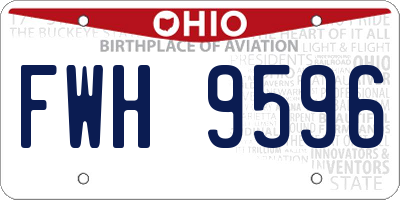 OH license plate FWH9596