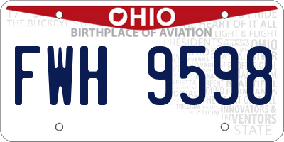 OH license plate FWH9598