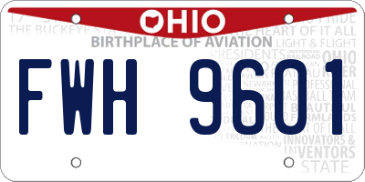 OH license plate FWH9601