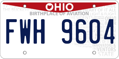 OH license plate FWH9604