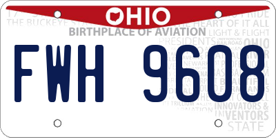 OH license plate FWH9608