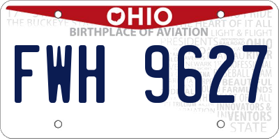 OH license plate FWH9627