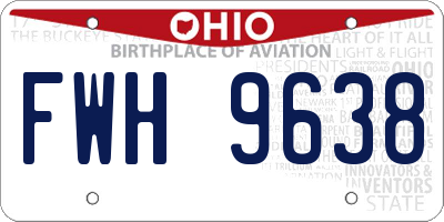 OH license plate FWH9638