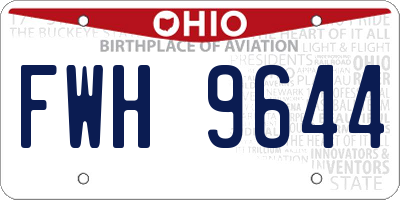OH license plate FWH9644