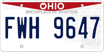 OH license plate FWH9647