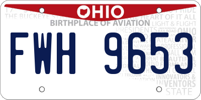 OH license plate FWH9653