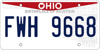 OH license plate FWH9668