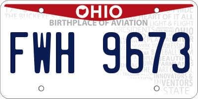 OH license plate FWH9673