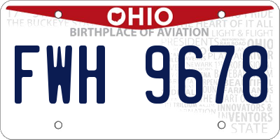 OH license plate FWH9678