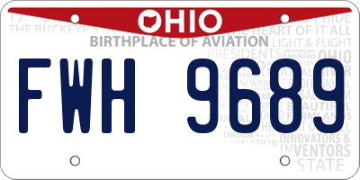 OH license plate FWH9689