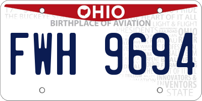 OH license plate FWH9694