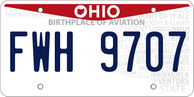 OH license plate FWH9707