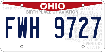 OH license plate FWH9727