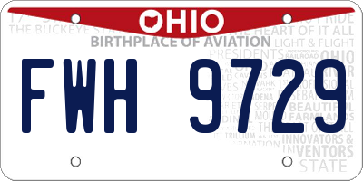 OH license plate FWH9729