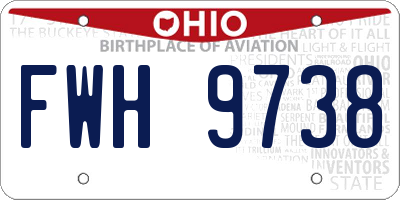 OH license plate FWH9738