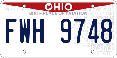 OH license plate FWH9748