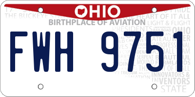 OH license plate FWH9751