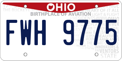 OH license plate FWH9775