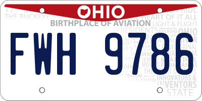OH license plate FWH9786