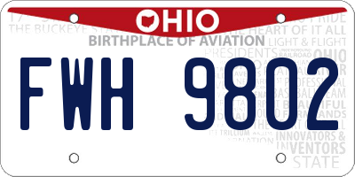 OH license plate FWH9802