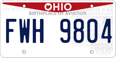 OH license plate FWH9804