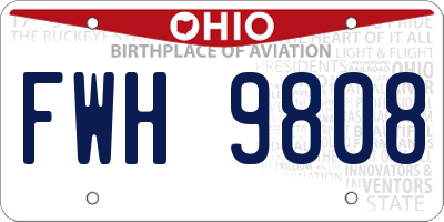 OH license plate FWH9808