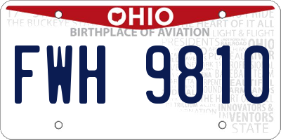 OH license plate FWH9810