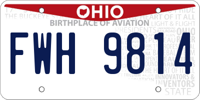 OH license plate FWH9814