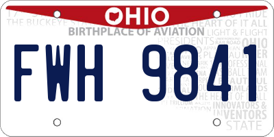 OH license plate FWH9841