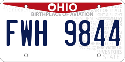 OH license plate FWH9844