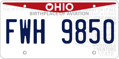 OH license plate FWH9850