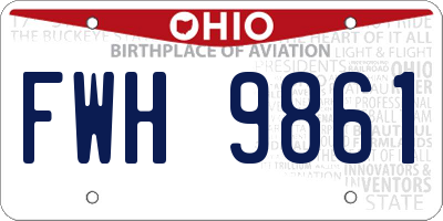 OH license plate FWH9861