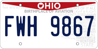 OH license plate FWH9867