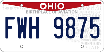 OH license plate FWH9875