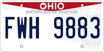 OH license plate FWH9883