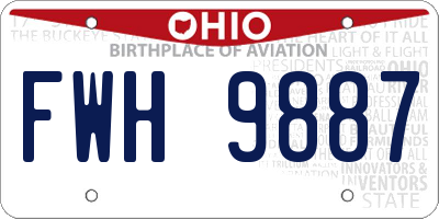 OH license plate FWH9887