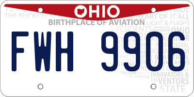 OH license plate FWH9906