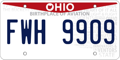 OH license plate FWH9909